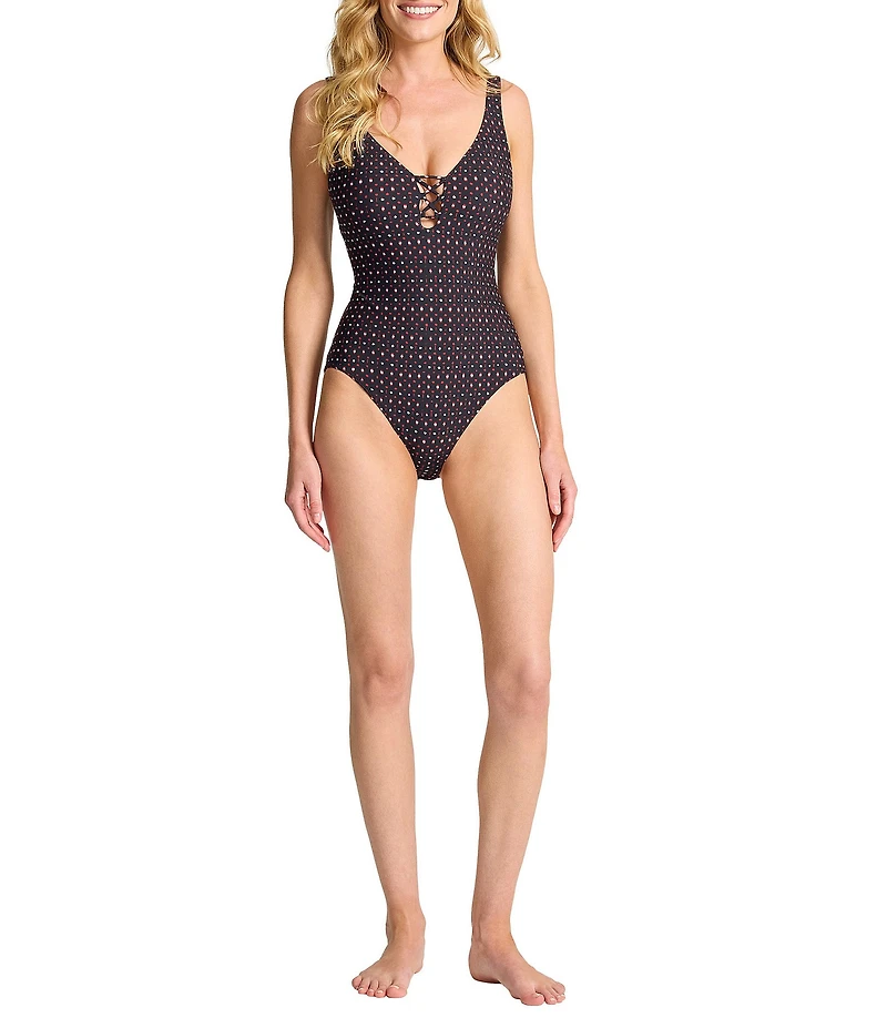 Tommy Bahama Sunset Bloom Reversible Tank One Piece Swimsuit