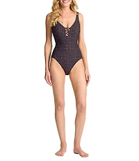 Tommy Bahama Sunset Bloom Reversible Tank One Piece Swimsuit