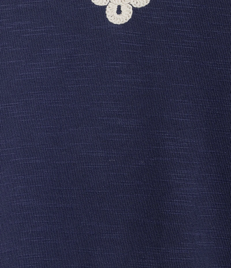 Tommy Bahama Sunset Harbor Cotton Embroidered V-Neck 3/4 Sleeve Shift Dress