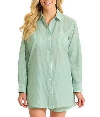 Tommy Bahama Suntan Til Sunset Boyfriend Button Front Shirt Swim Cover-Up