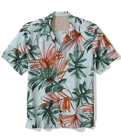 Tommy Bahama Tidal Fronds Tropical Print Silk Short Sleeve Woven Camp Shirt