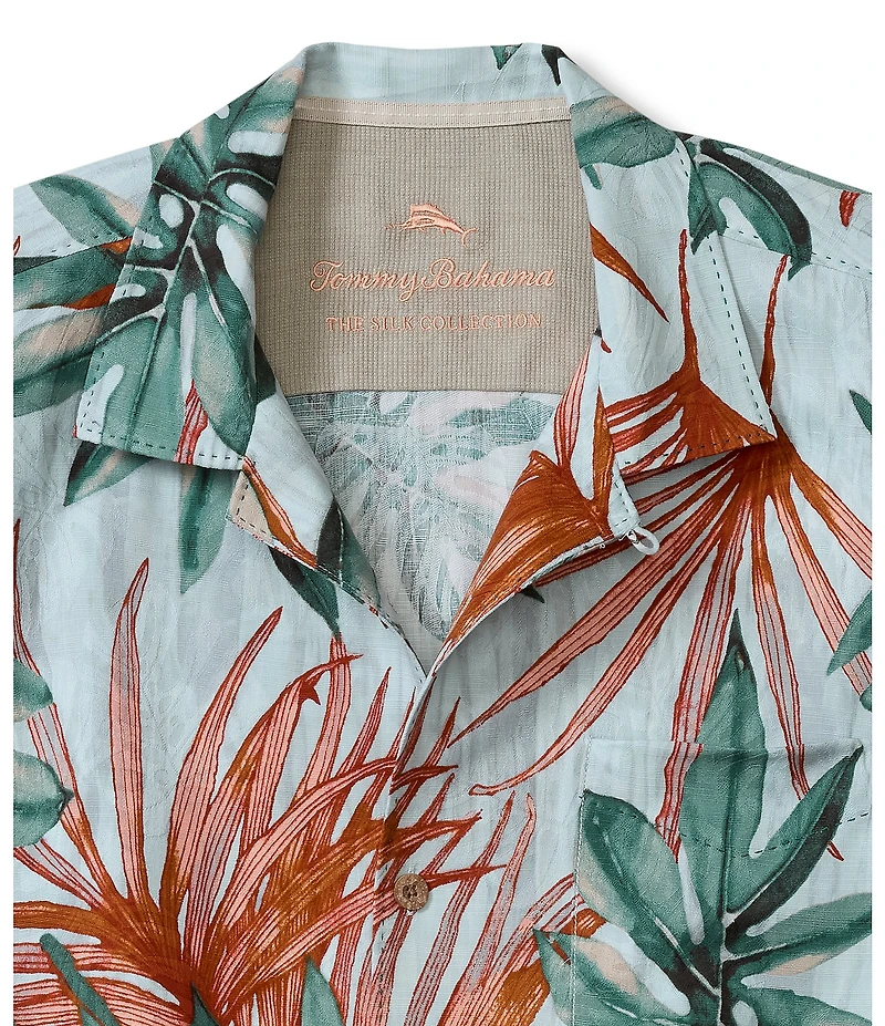 Tommy Bahama Tidal Fronds Tropical Print Silk Short Sleeve Woven Camp Shirt