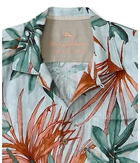 Tommy Bahama Tidal Fronds Tropical Print Silk Short Sleeve Woven Camp Shirt