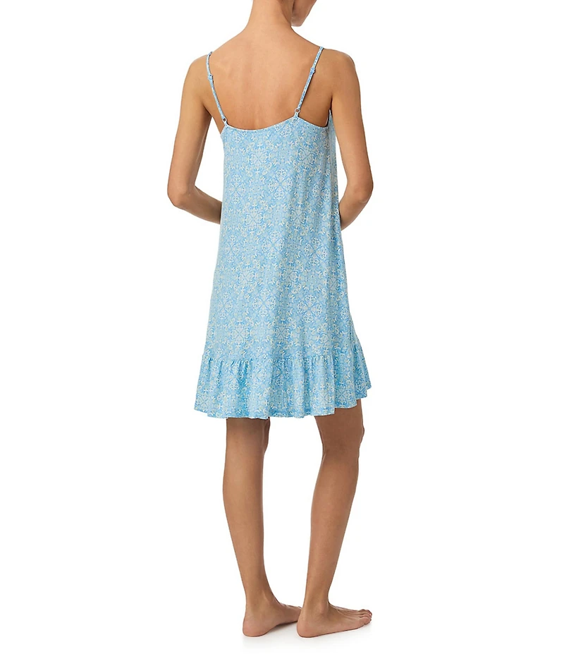 Tommy Bahama Tile Print Sleeveless Scoop Neck Jersey Knit Chemise