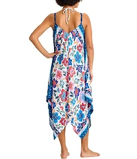 Tommy Bahama Tropi Floral V-Neck Scarf Dress Swim Cover-Up