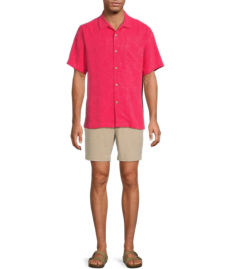 Tommy Bahama Solid Tropic Isle Short Sleeve Camp Collar Woven Shirt