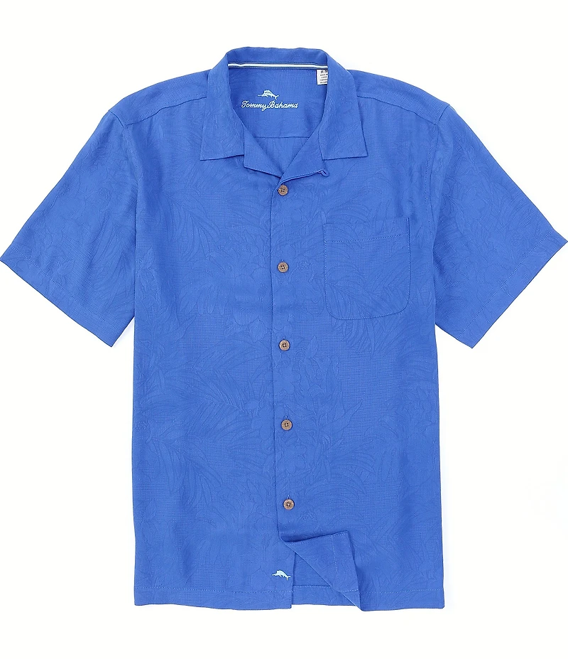 Tommy Bahama Solid Tropic Isle Short Sleeve Camp Collar Woven Shirt