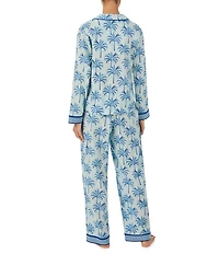 Tommy Bahama Tropical Print Long Sleeve Notch Collar Long Woven Pajama Set