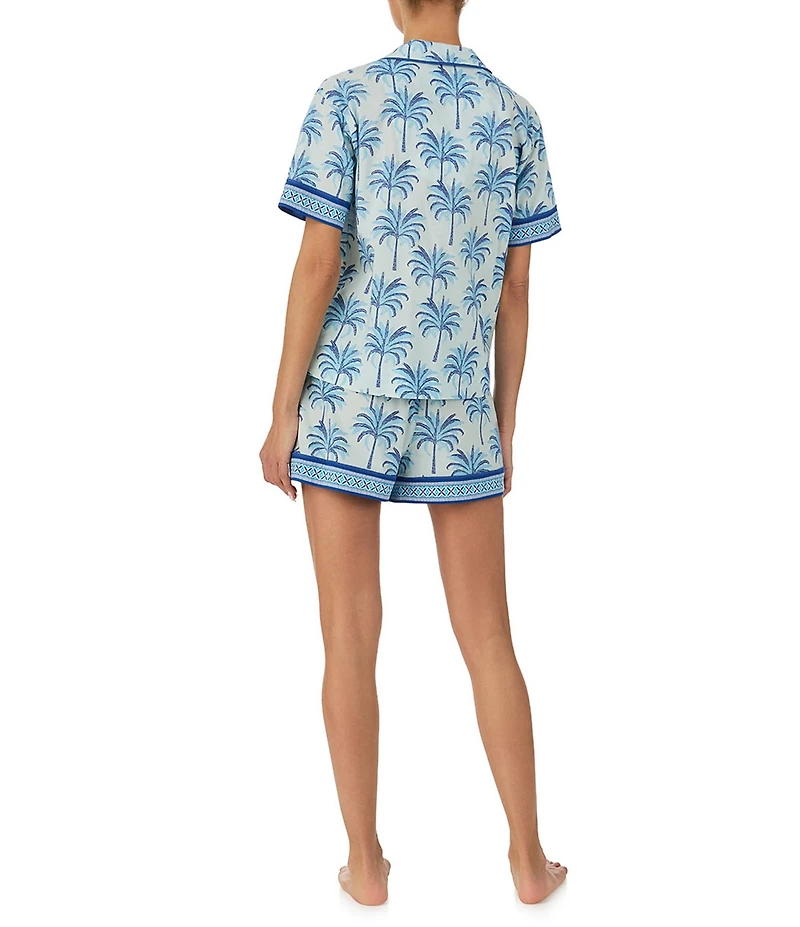 Tommy Bahama Tropical Print Short Sleeve Notch Collar Woven Shorty Pajama Set