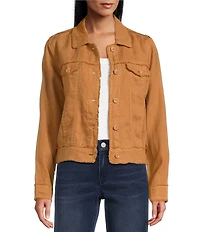 Tommy Bahama Two Palm Raw Edge Point Collar Long Sleeve Button Front Jacket
