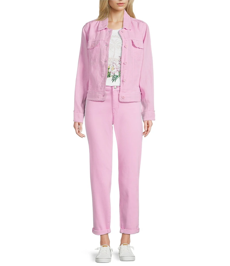 Tommy Bahama Two Palm Raw Edge Point Collar Long Sleeve Button Front Jacket