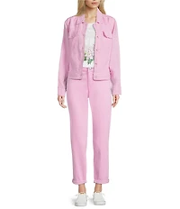 Tommy Bahama Two Palm Raw Edge Point Collar Long Sleeve Button Front Jacket