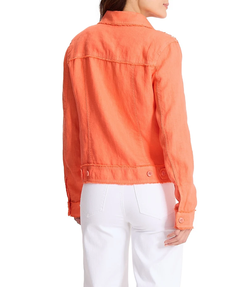 Tommy Bahama Two Palm Raw Edge Point Collar Long Sleeve Button Front Jacket