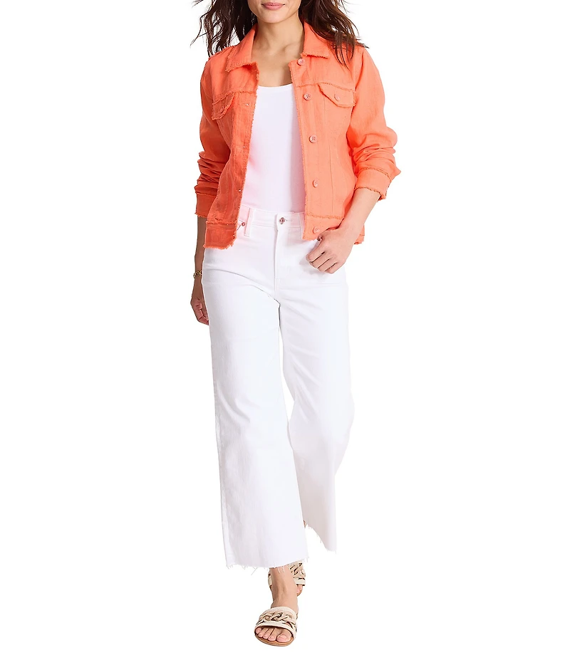 Tommy Bahama Two Palm Raw Edge Point Collar Long Sleeve Button Front Jacket