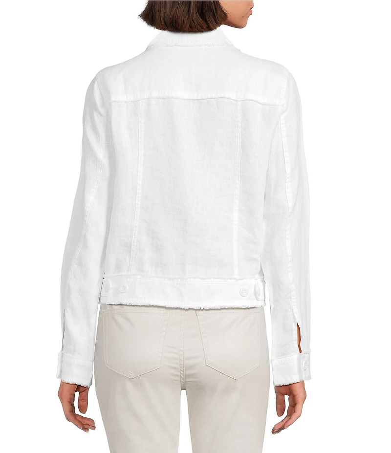 Tommy Bahama Two Palm Raw Edge Point Collar Long Sleeve Button Front Jacket