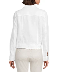 Tommy Bahama Two Palm Raw Edge Point Collar Long Sleeve Button Front Jacket