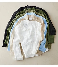 Tommy Bahama Two Palm Raw Edge Point Collar Long Sleeve Button Front Jacket