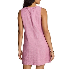 Tommy Bahama Two Palms Patch Pocket Linen Scoop Neck Sleeveless Shift Dress