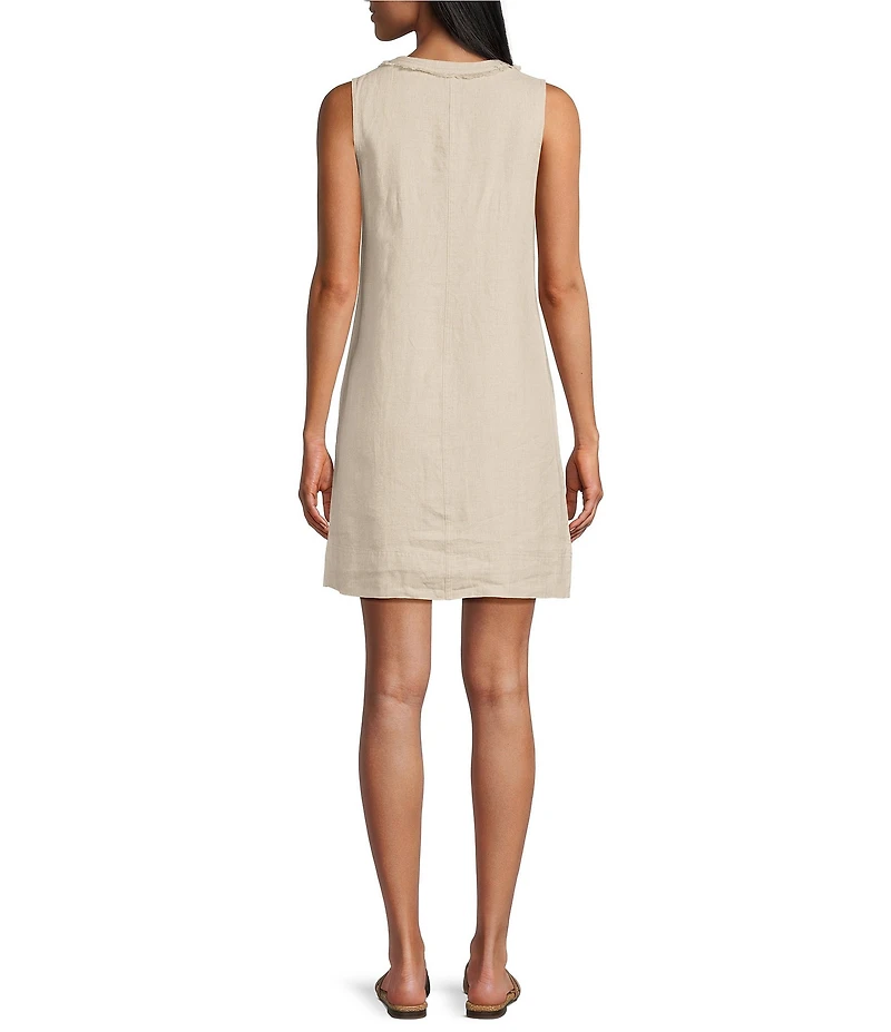 Tommy Bahama Two Palms Patch Pocket Linen Scoop Neck Sleeveless Shift Dress