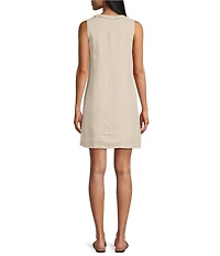 Tommy Bahama Two Palms Patch Pocket Linen Scoop Neck Sleeveless Shift Dress