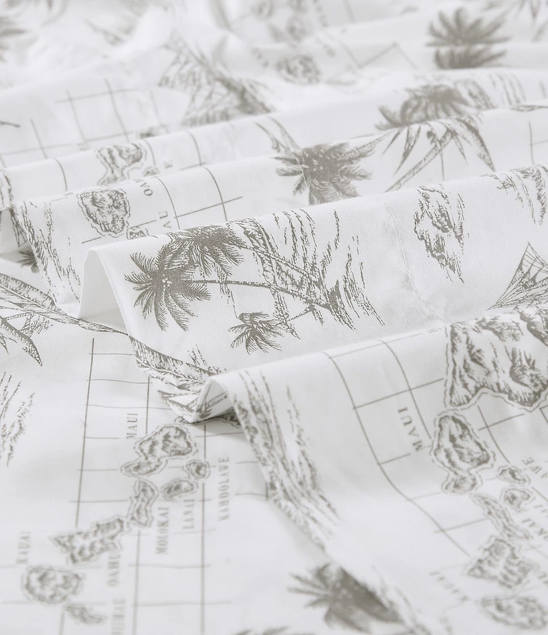 Tommy Bahama Vintage Map Cotton Percale Printed Sheet Set