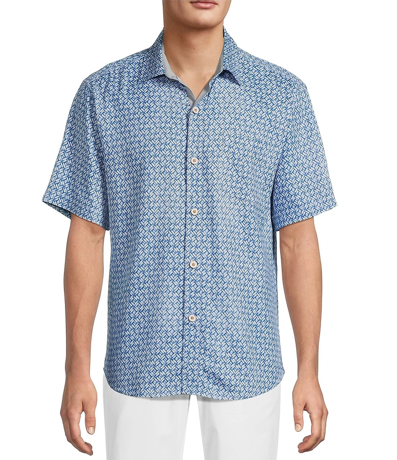 Tommy Bahama Weave In The Moment Short Sleeve Woven Shirt