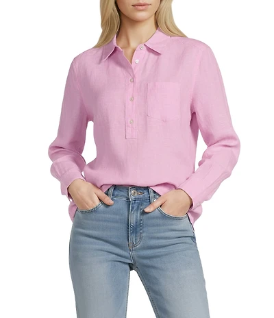 Tommy Bahama Woven Coastalina Point Collar Long Sleeve Button Front Placket Shirt