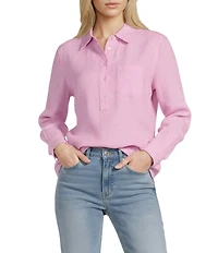 Tommy Bahama Woven Coastalina Point Collar Long Sleeve Button Front Placket Shirt