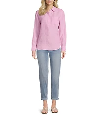 Tommy Bahama Woven Coastalina Point Collar Long Sleeve Button Front Placket Shirt