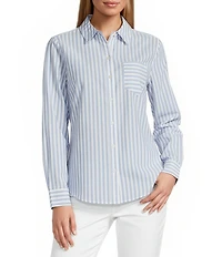Tommy Bahama Woven Oceanic Voile Point Collar Long Sleeve Button Front Shirt