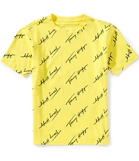 Tommy Hilfiger Big Boys Short-Sleeve Angled Script T-Shirt