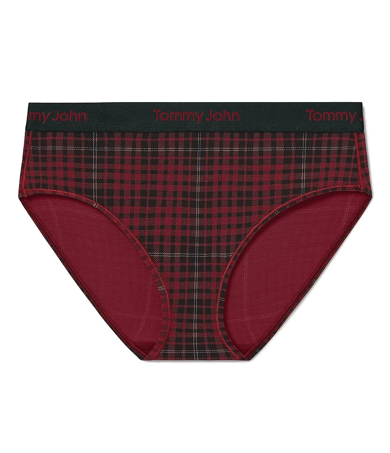 Tommy John Second Skin Logo Flannel Print Brief Panty
