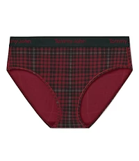 Tommy John Second Skin Logo Flannel Print Brief Panty
