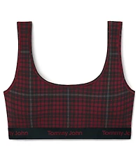 Tommy John Second Skin Logo Flannel Print Unlined Wire-Free Bralette