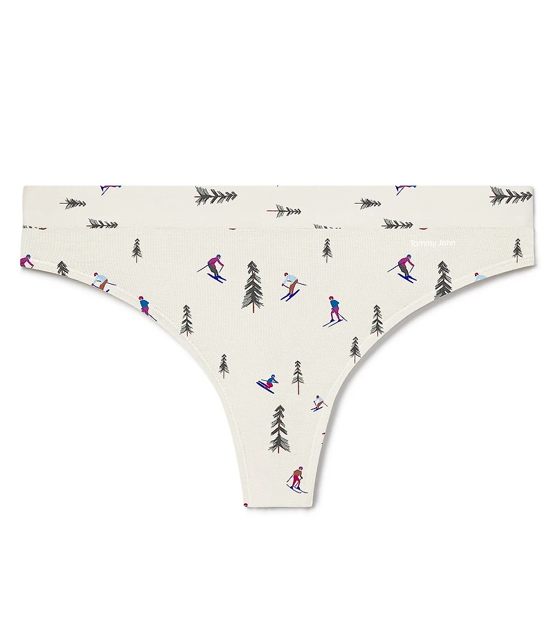 Tommy John Second Skin Ski Mountain Print Thong