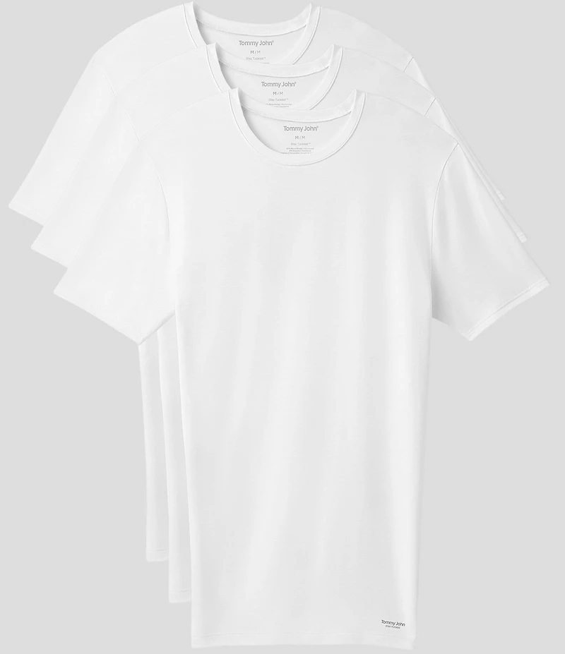 Tommy John Short Sleeve Crew Neck Stay Tucked Undershirt 3-Pack