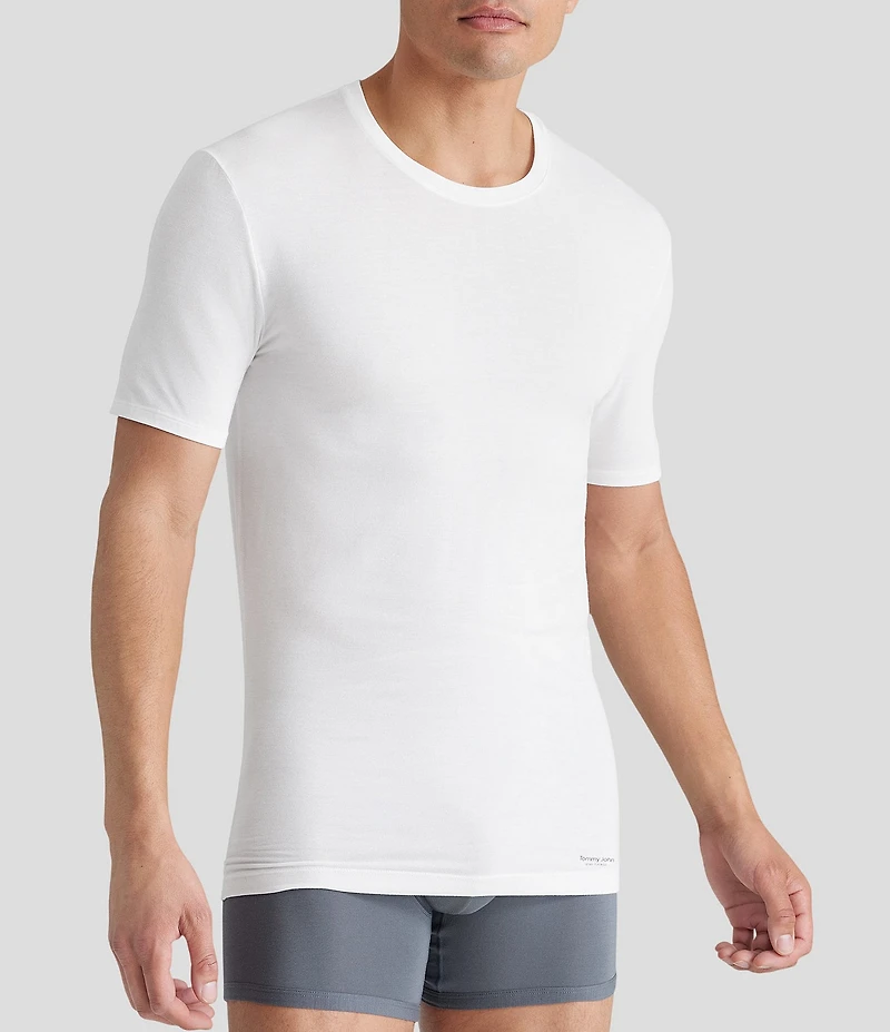 Tommy John Short Sleeve Crew Neck Stay Tucked Undershirt 3-Pack