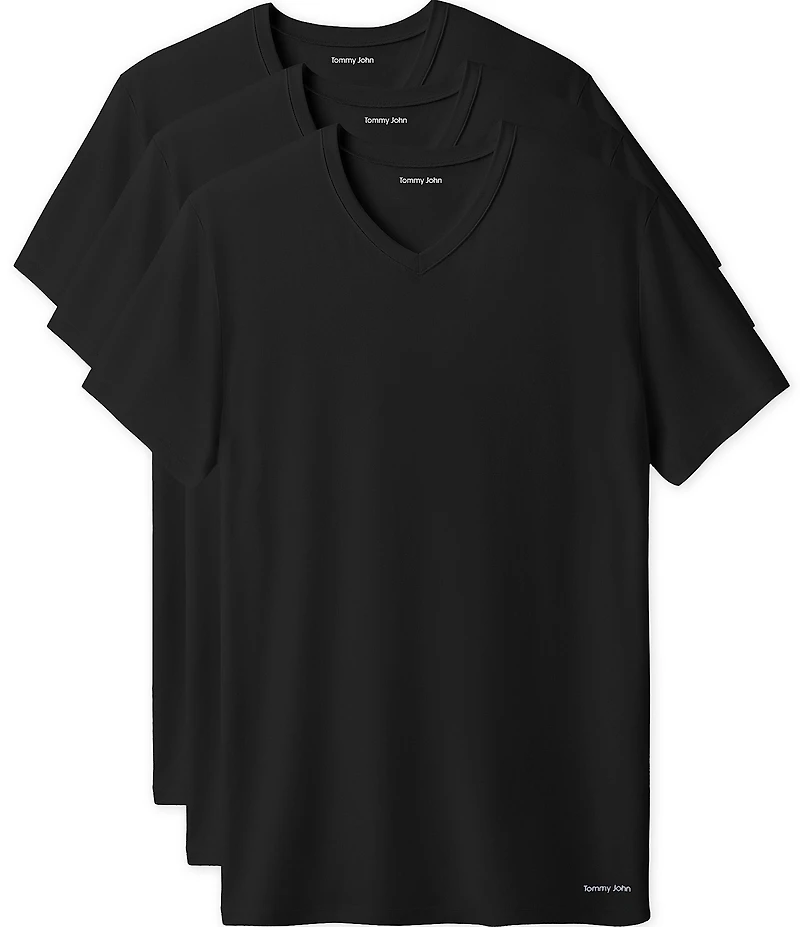 Tommy John Short Sleeve V-Neck Stay Tucked Undershirt 3-Pack