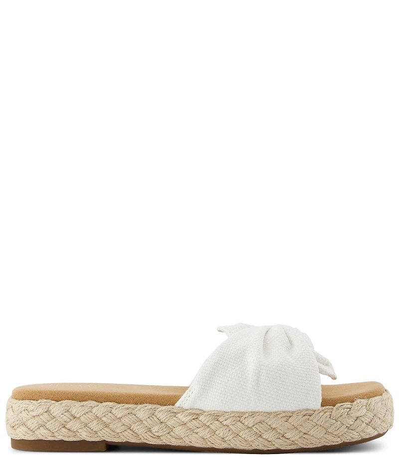 TOMS Abby Knot Detail Espadrille Platform Slide Sandals