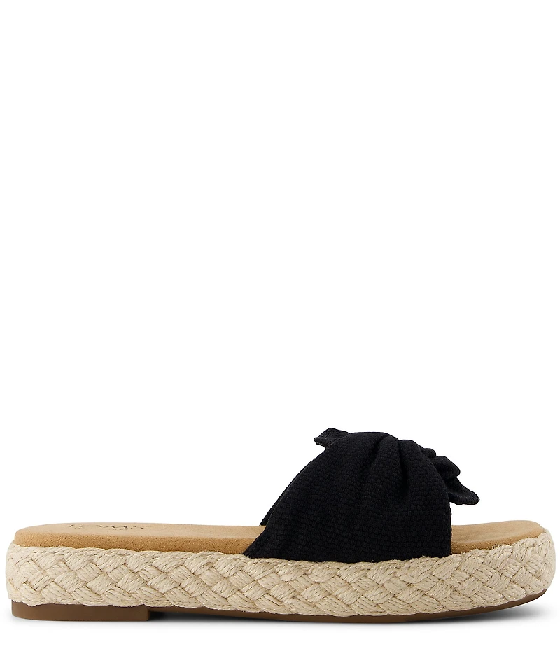 TOMS Abby Knot Detail Espadrille Platform Slide Sandals