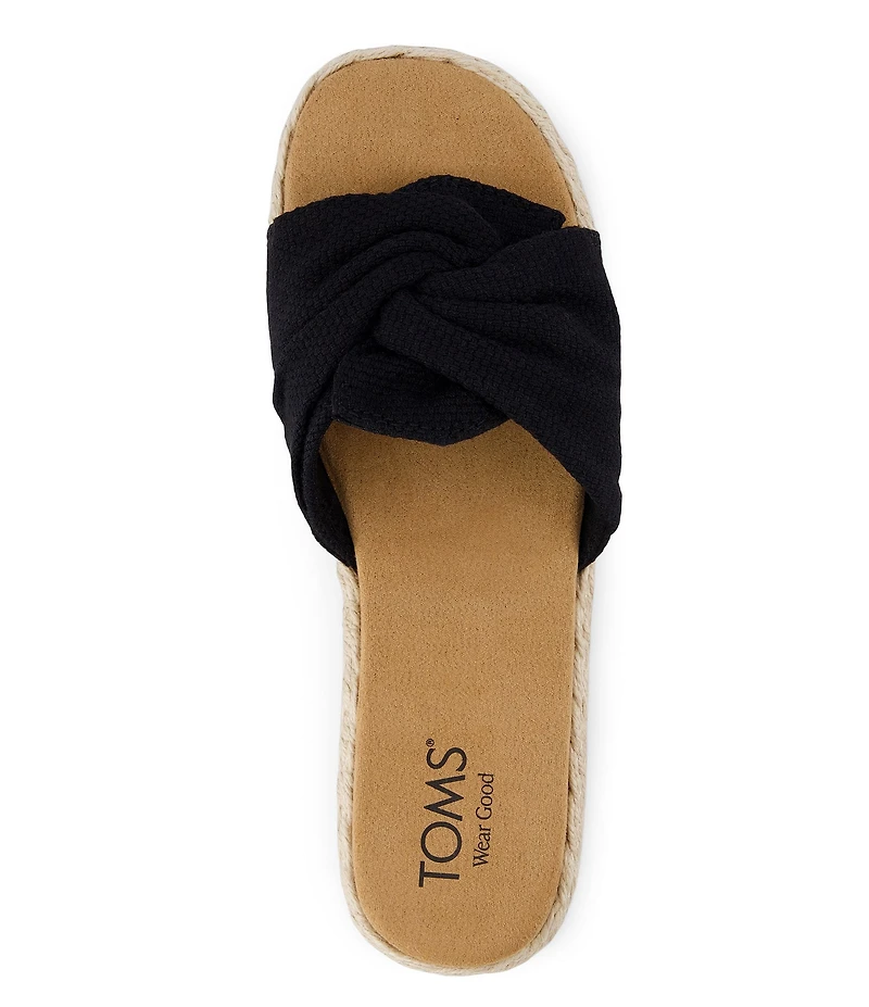 TOMS Abby Knot Detail Espadrille Platform Slide Sandals