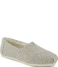 TOMS Alpargata Cozy Herringbone Faur Fur Lined Slip On Loafers