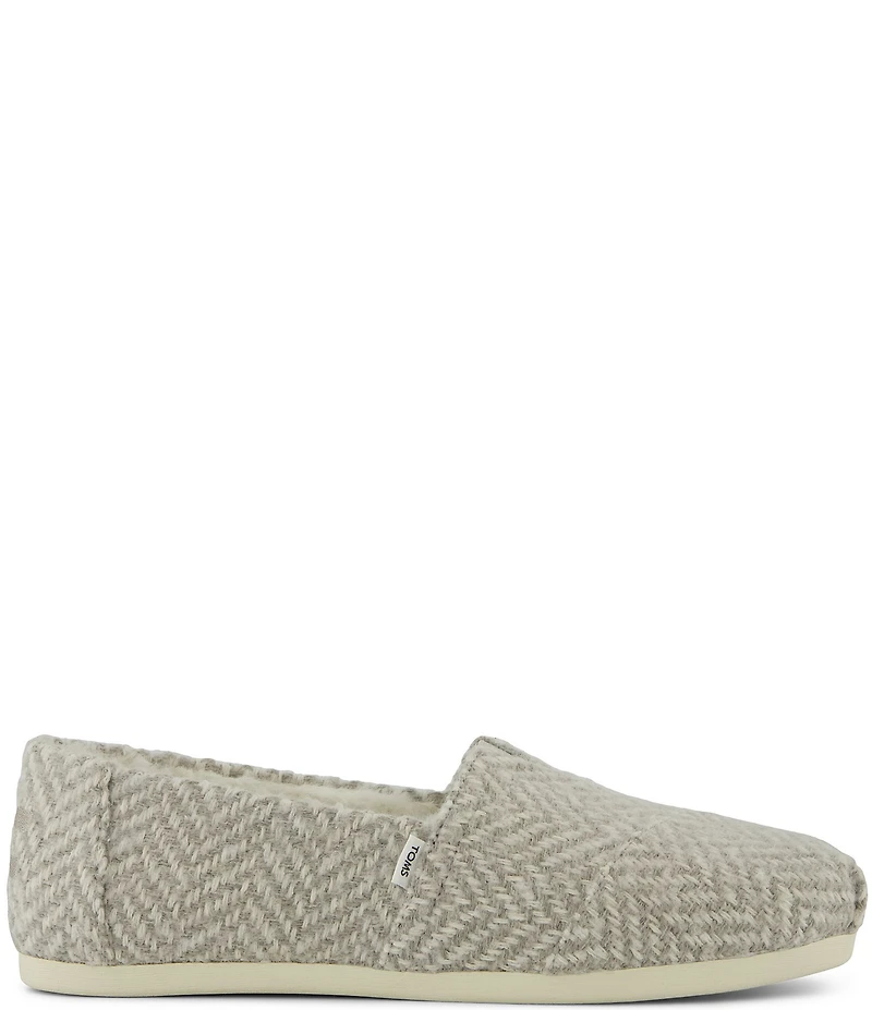 TOMS Alpargata Cozy Herringbone Faur Fur Lined Slip On Loafers