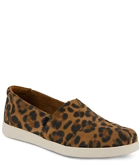 TOMS Alpargata Plus Leopard Print Suede Slip On Loafers