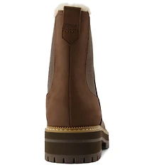 TOMS Bennet Water Resistant Nubuck Suede Faux Fur Lined Lugged Chelsea Booties