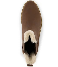 TOMS Bennet Water Resistant Nubuck Suede Faux Fur Lined Lugged Chelsea Booties