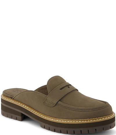 TOMS Cara Nubuck Suede Penny Keeper Mules