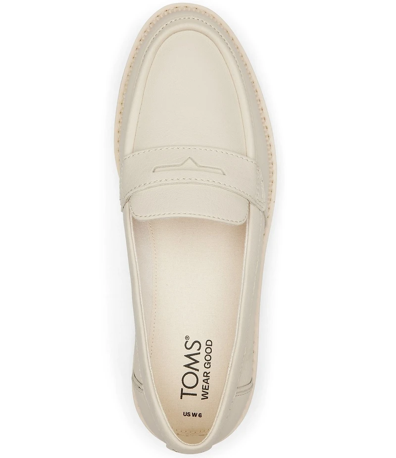TOMS Cara Leather Lug Sole Penny Loafers