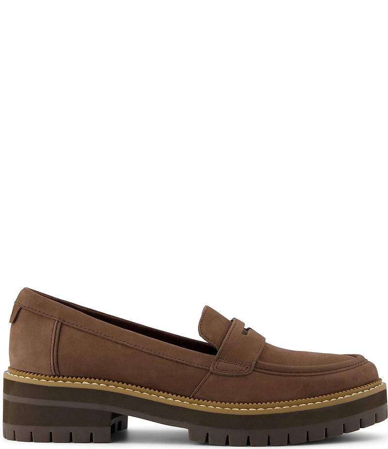 TOMS Cara Suede Lug Sole Penny Loafers