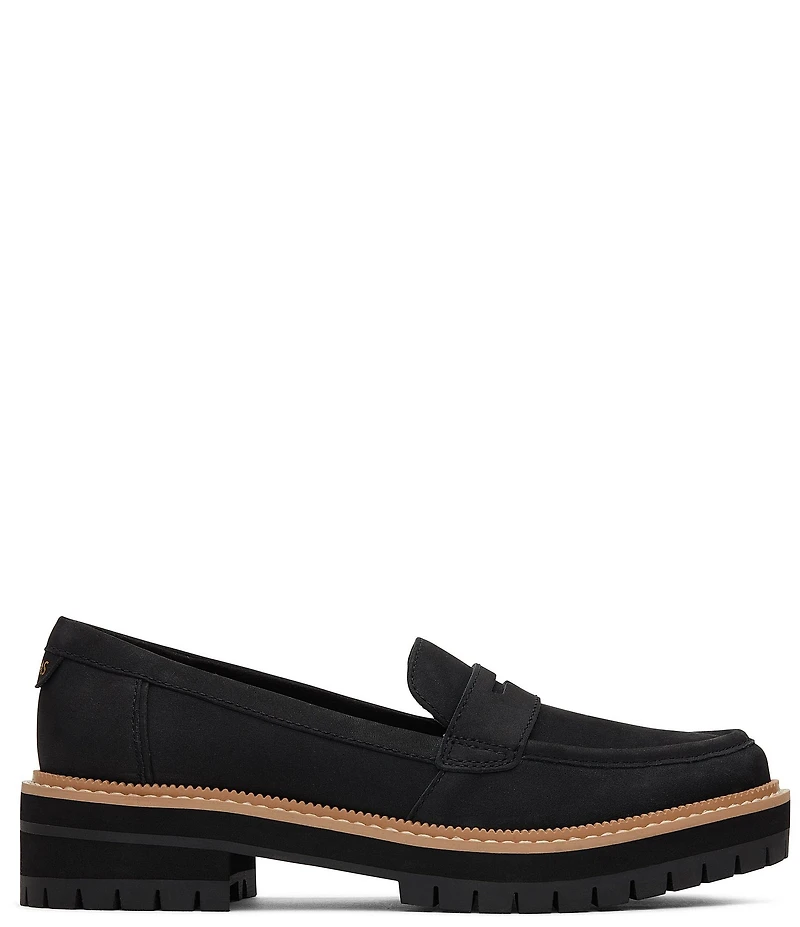 TOMS Cara Suede Lug Sole Penny Loafers
